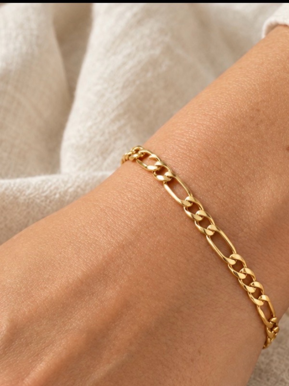 18K Gold Plated Figaro Chain Bracelet - 4.5 mm